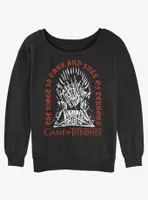 Game of Thrones The Iron Throne Full Terrors Womens Slouchy Sweatshirt