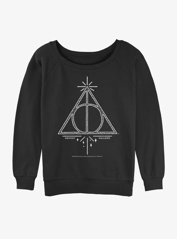 Harry Potter Deathly Hallows Logo Womens Slouchy Sweatshirt