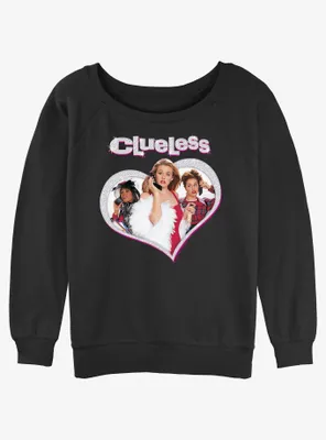 Clueless Teen Heart Womens Slouchy Sweatshirt