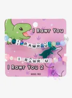 Dinosaur I Rawr U Best Friend Beaded Bracelet Set