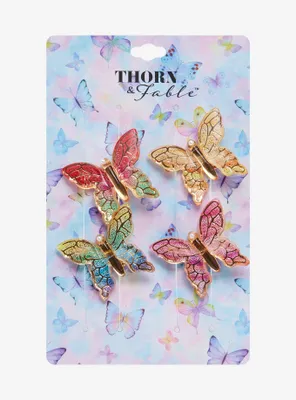 Thorn & Fable Jewel Butterfly Hair Clip Set