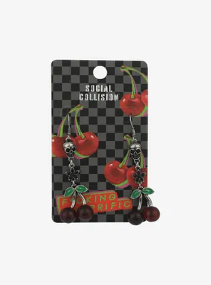 Social Collision Cherry Skull Drop Earrings