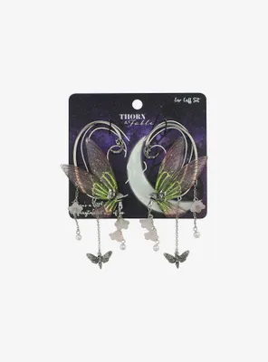 Thorn & Fable Green Butterflies Ear Cuffs
