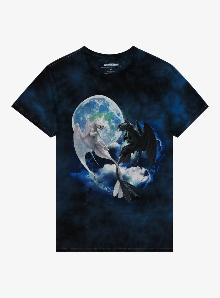 How To Train Your Dragon Moon Tie-Dye Boyfriend Fit Girls T-Shirt