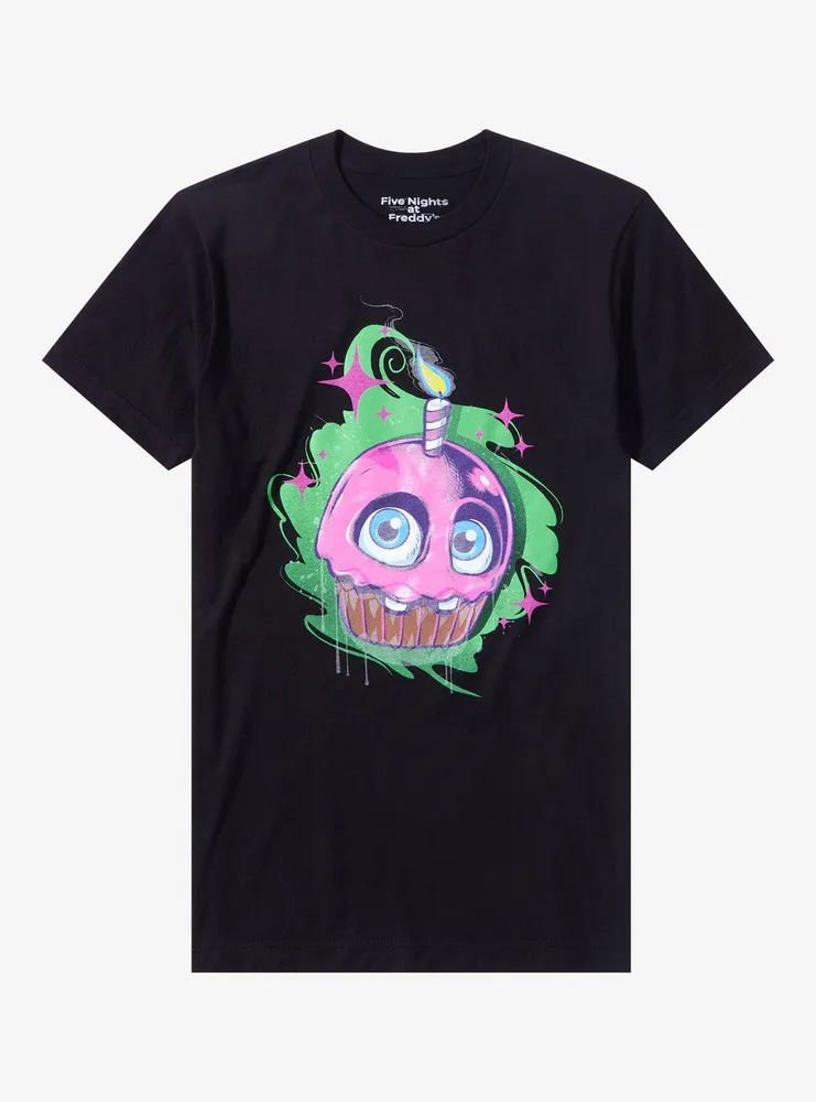 Five Nights At Freddy's Carl The Cupcake Glow-In-The-Dark Boyfriend Fit Girls T-Shirt