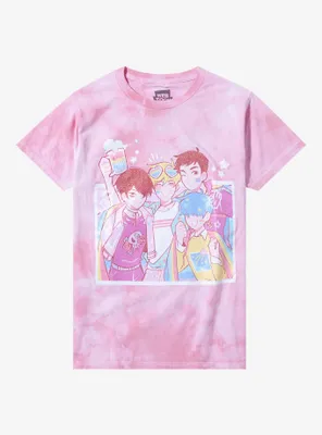 Boyfriends Group Glitter Tie-Dye Boyfriend Fit Girls T-Shirt