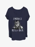 Star Wars Chewie Embrace Messy Hair Womens T-Shirt Plus