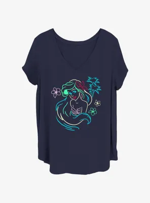 Disney The Little Mermaid Ariel Lights Womens T-Shirt Plus