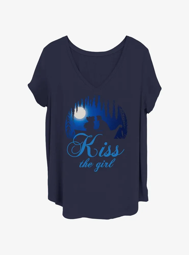 Disney The Little Mermaid Kiss Girl Womens T-Shirt Plus