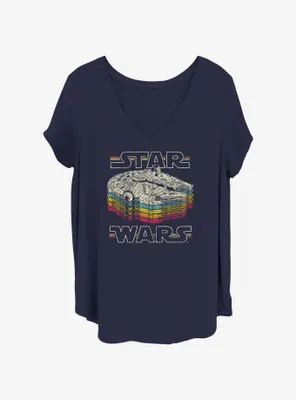 Star Wars Retro Color Womens T-Shirt Plus