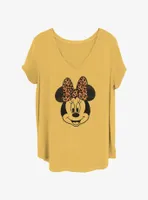 Disney Minnie Mouse Leopard Bow Womens T-Shirt Plus