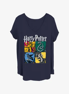 Harry Potter All Hogwarts Houses Womens T-Shirt Plus