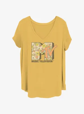 MTV Floral Logo Womens T-Shirt Plus