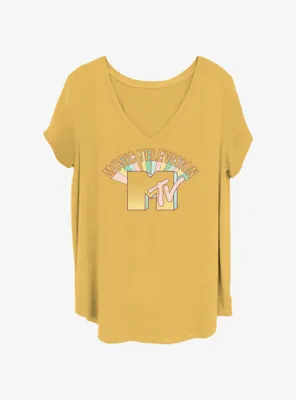 MTV Pastel Logo Womens T-Shirt Plus