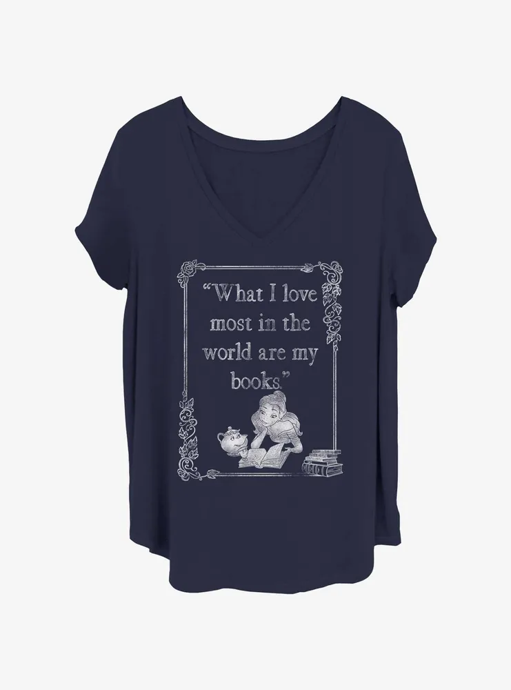 Disney Beauty & The Beast Book Love Womens T-Shirt Plus