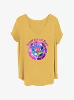 Disney Beauty and the Beast Stained Glass Rose Badge Womens T-Shirt Plus