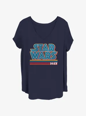 Star Wars Stripes Logo Womens T-Shirt Plus