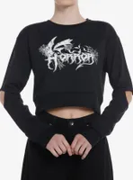 Horror Bats Girls Crop Sweater