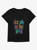 Pride It's Ok To Be Gay Girls T-Shirt Plus