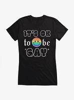 Pride It's Ok Smiley Rainbow Face Girls T-Shirt