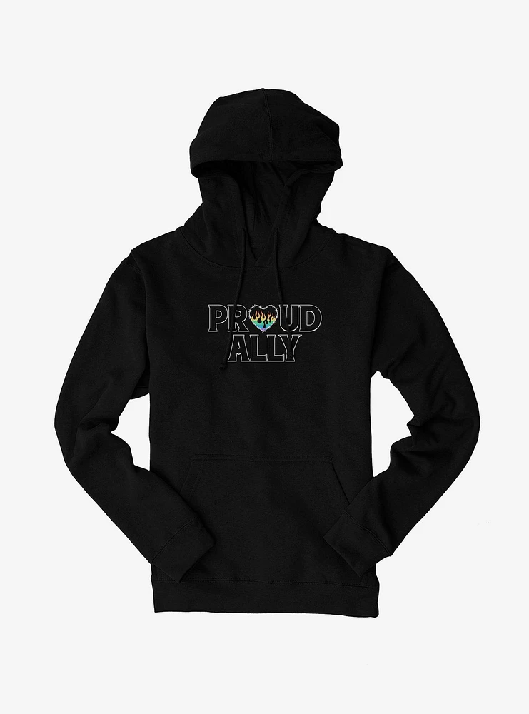 Pride Proud Ally Flames Hoodie