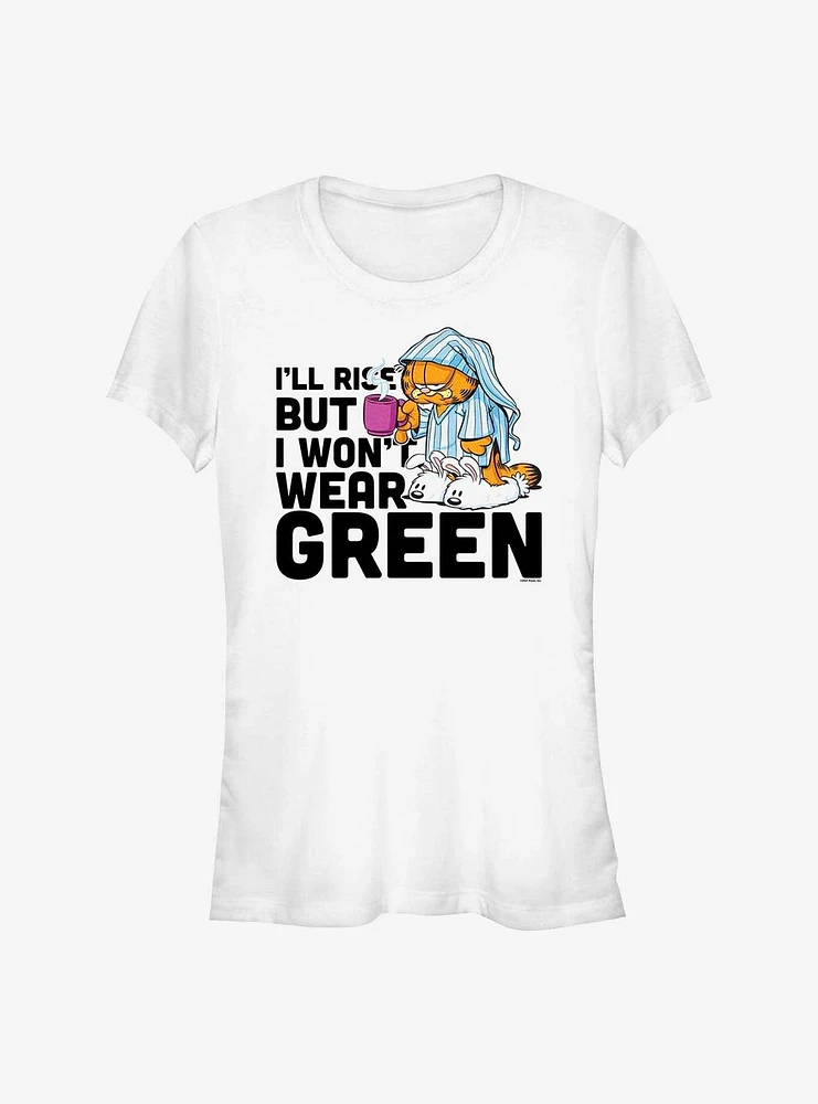 Garfield I'll Rise But I Won't Wear Green Girls T-Shirt