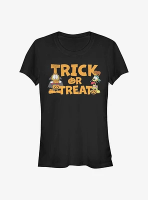 Garfield and Odie Halloween Trick or Treat Girls T-Shirt
