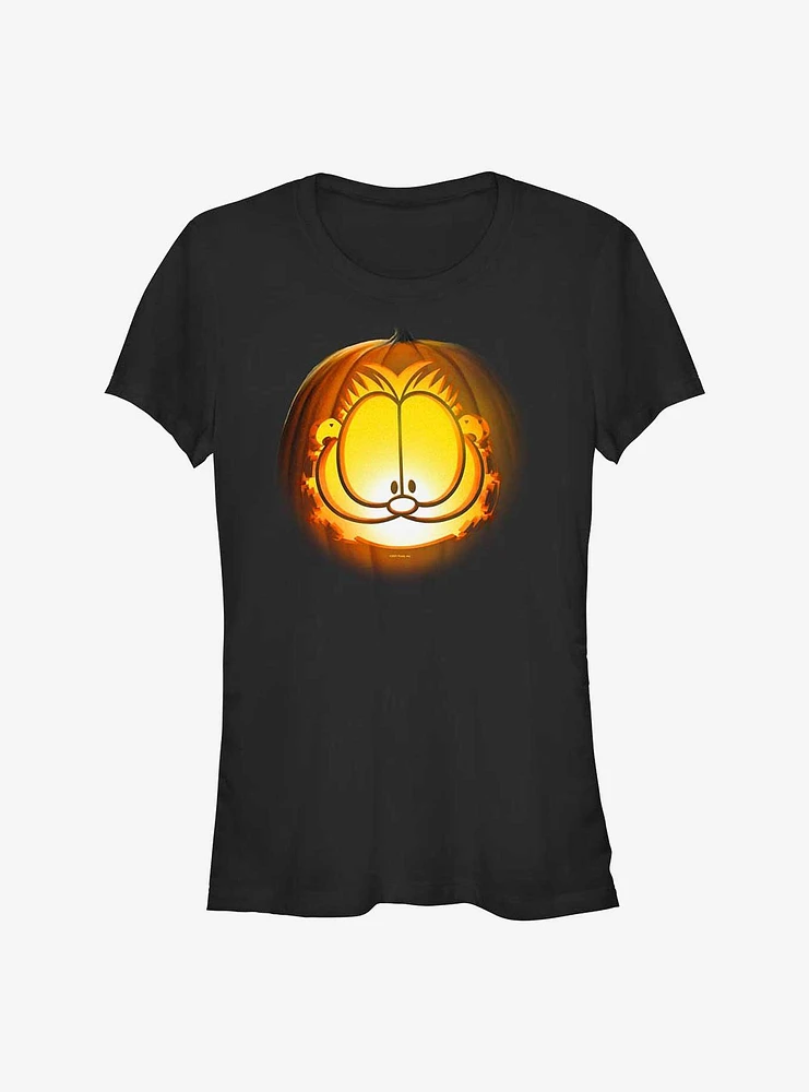 Garfield Pumpkin Carve Face Girls T-Shirt
