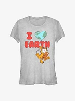 Garfield I Heart Earth Girls T-Shirt