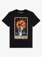 Witch Cat Familiar Tarot Card Boyfriend Fit Girls T-Shirt