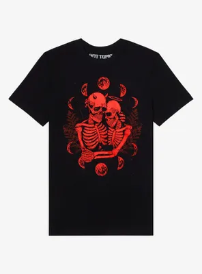 Red Skeleton Embrace Boyfriend Fit Girls T-Shirt