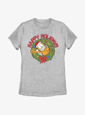 Garfield Wreath Happy Holidays Women's T-Shirt