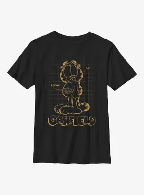 Garfield Cat Schematic Youth T-Shirt