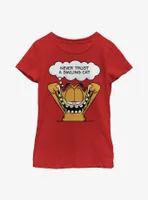 Garfield Never Trust A Smiling Cat Youth Girl's T-Shirt