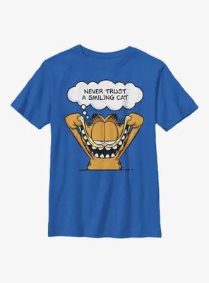 Garfield Never Trust A Smiling Cat Youth T-Shirt
