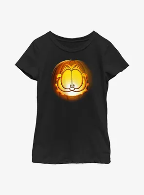 Garfield Pumpkin Carve Face Youth Girl's T-Shirt
