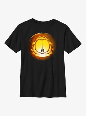 Garfield Pumpkin Carve Face Youth T-Shirt