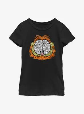 Garfield Pumpkin Face Fill Youth Girl's T-Shirt