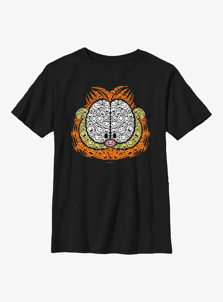 Garfield Pumpkin Face Fill Youth T-Shirt