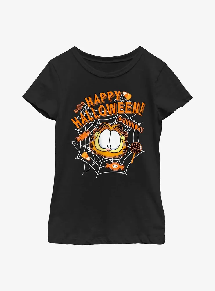 Garfield Candy Web Cat Youth Girl's T-Shirt