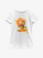 Garfield Autum Leaves Youth Girl's T-Shirt