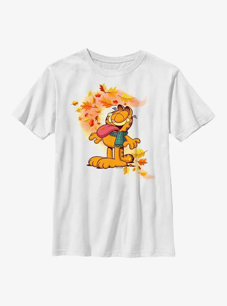 Garfield Autum Leaves Youth T-Shirt