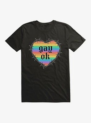 Pride Gay Ok Rainbow Heart T-Shirt