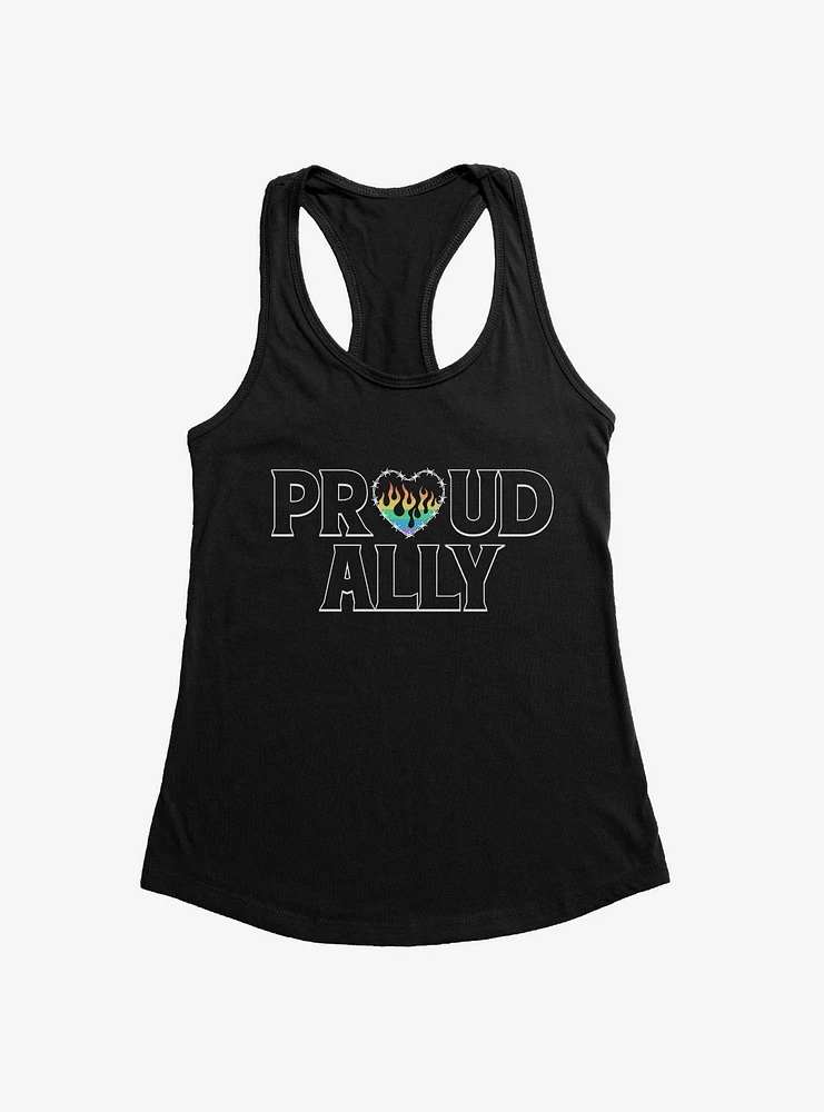 Pride Proud Ally Flames Girls Tank