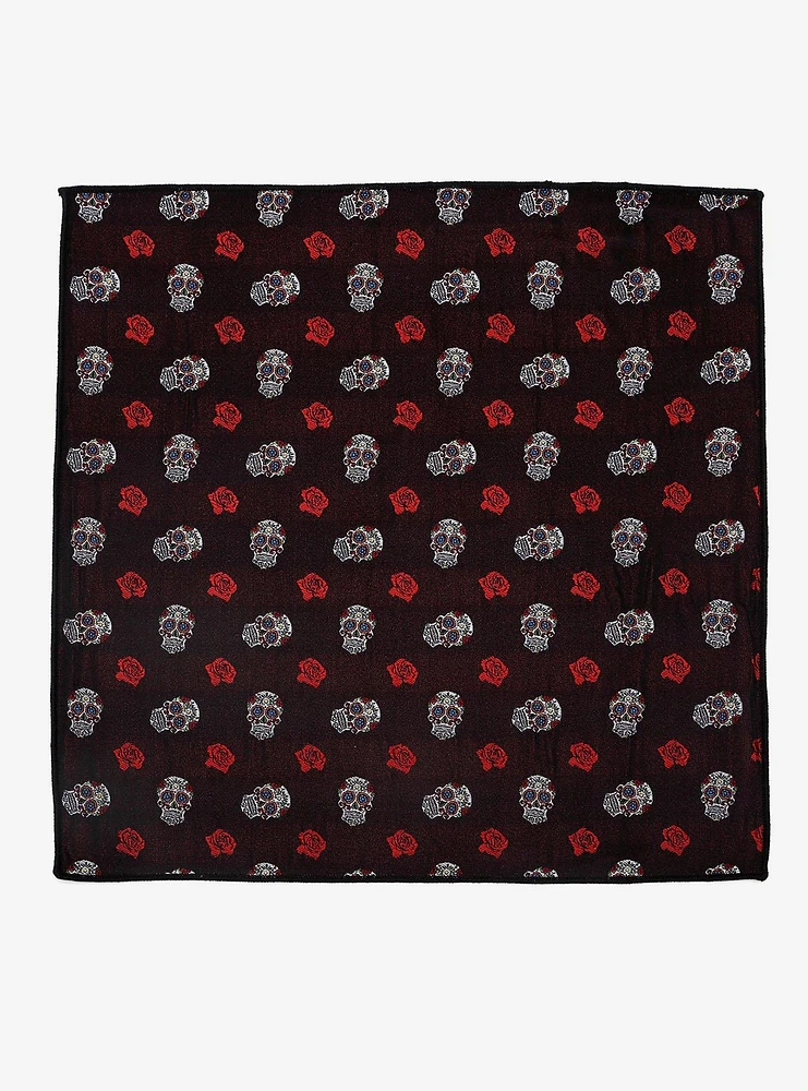 Day of the Dead Sugar Skull Pocket Square