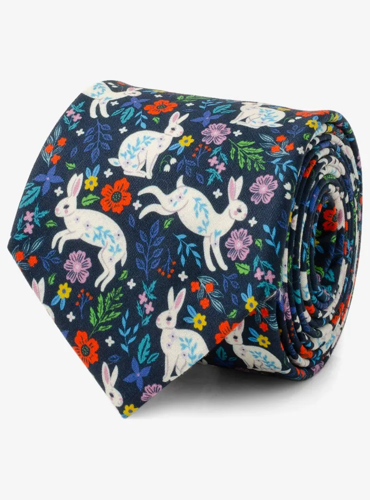 Floral Rabbit Men's Tie