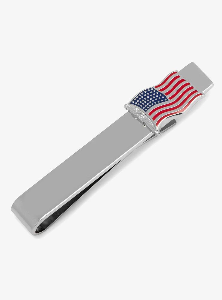 Waving American Flag Tie Bar