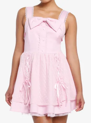 Sweet Society Pink Hearts Lace & Bows Dress
