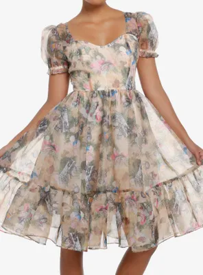 Thorn & Fable Through The Looking Glass Tea Party Organza Maxi Dress