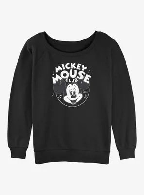 Disney100 Mickey Mouse Music Club Womens Slouchy Sweatshirt